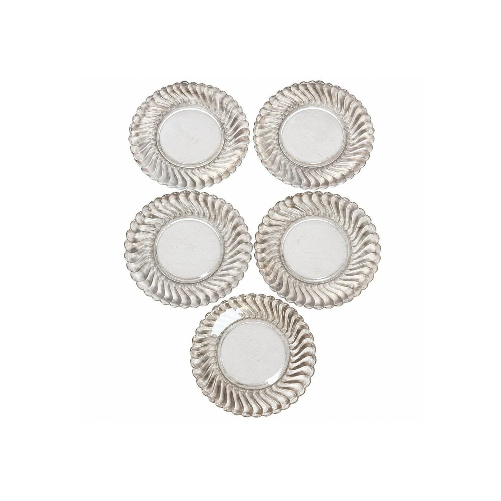 VTG Fostoria Colony Clear Glass Swirl 8-1/4" Luncheon Plate - Set of 5